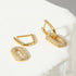 18k Gold Plated Sterling Silver Dangling Hoop Earrings Jet